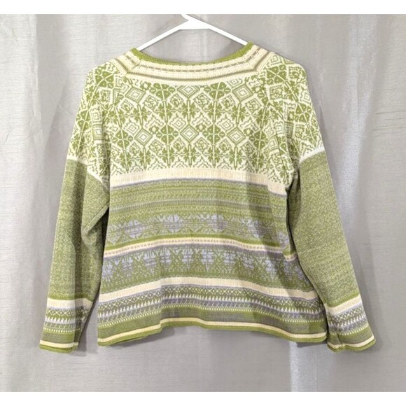 Norton Mcnaughton Women XL Scandanavian Print Ski Sweater Cotton Blend Bohemian - Picture 2 of 15